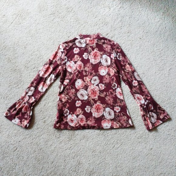 Joe Boxer Floral Bell Sleeve Tops with Cho… - Picture 7 of 8
